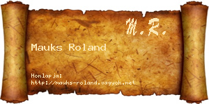 Mauks Roland névjegykártya